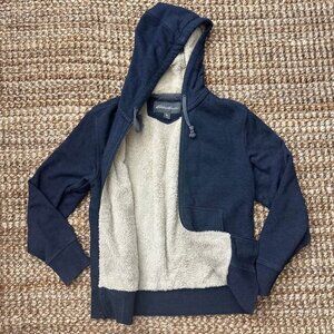 Eddie Bauer Fleece Lined Full Zip Hoodie Sweat Shirt (Small) Blue